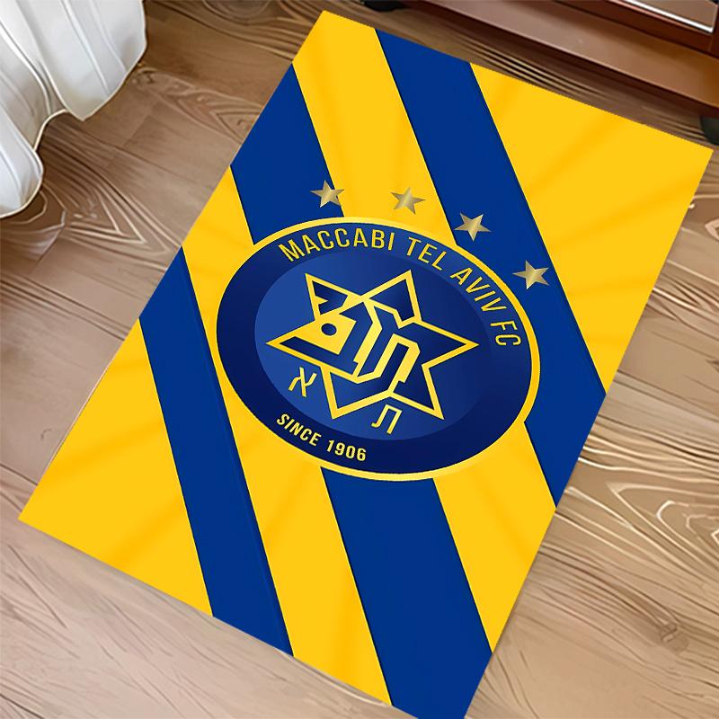 1pc Football club logo Print Area Rug - Soft,Washable Non-Slip Indoor Mat for Office Chairs,Living Room,Home Office Decorative Rug