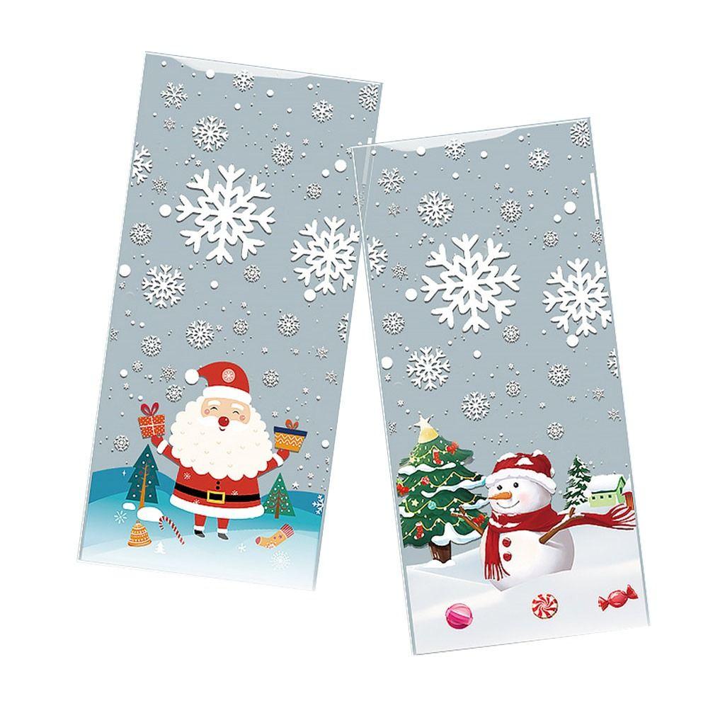 50PCS Cartoon Santa Christmas Gift Bag Multicolor Christmas Packaging Bag  For Merry Christmas