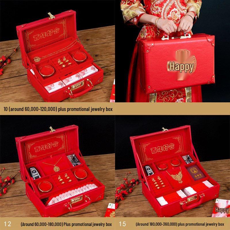 OEING Embroidered Red Dowry & Wedding Gift Box