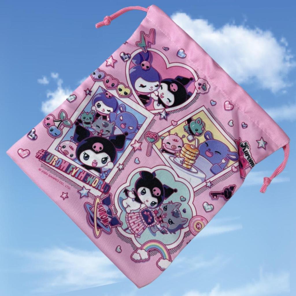 Large Sanrio Canvas Double-Sided Printed Drawstring Tote Bag, Eco-friendly Storage Solution
