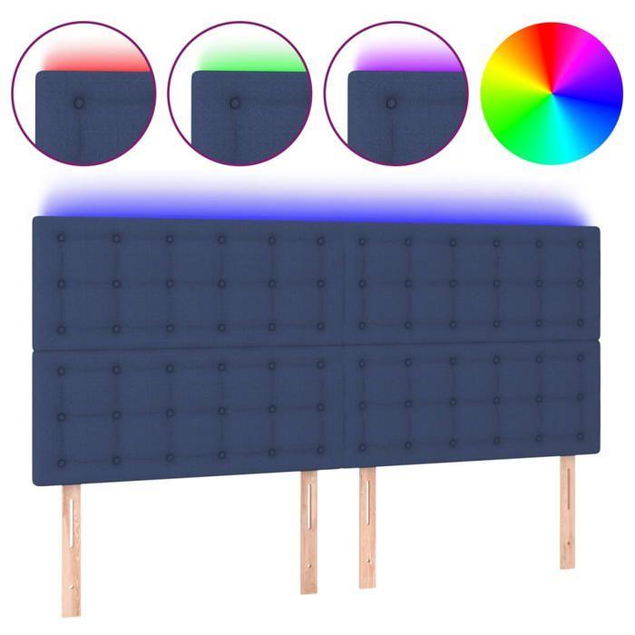 VidaXL LED Headboard Bedroom Furniture Double Bed Accessory Head of Bed Frame Interior Blue 3122886