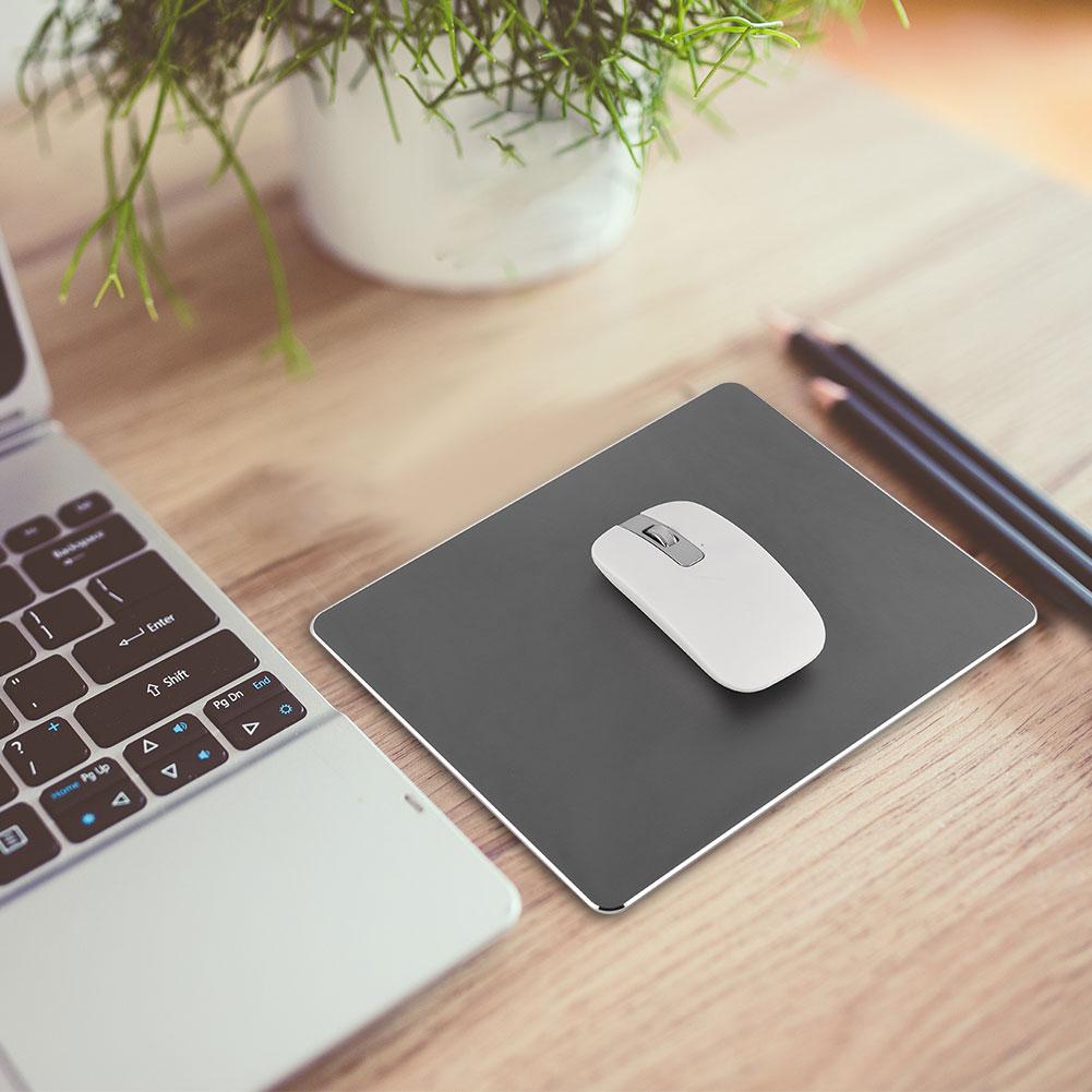 

Aluminum Alloy NOn slip Gaming Mouse Pad Mat Double Sided Mousepad for PC Laptop Computer Gray серый