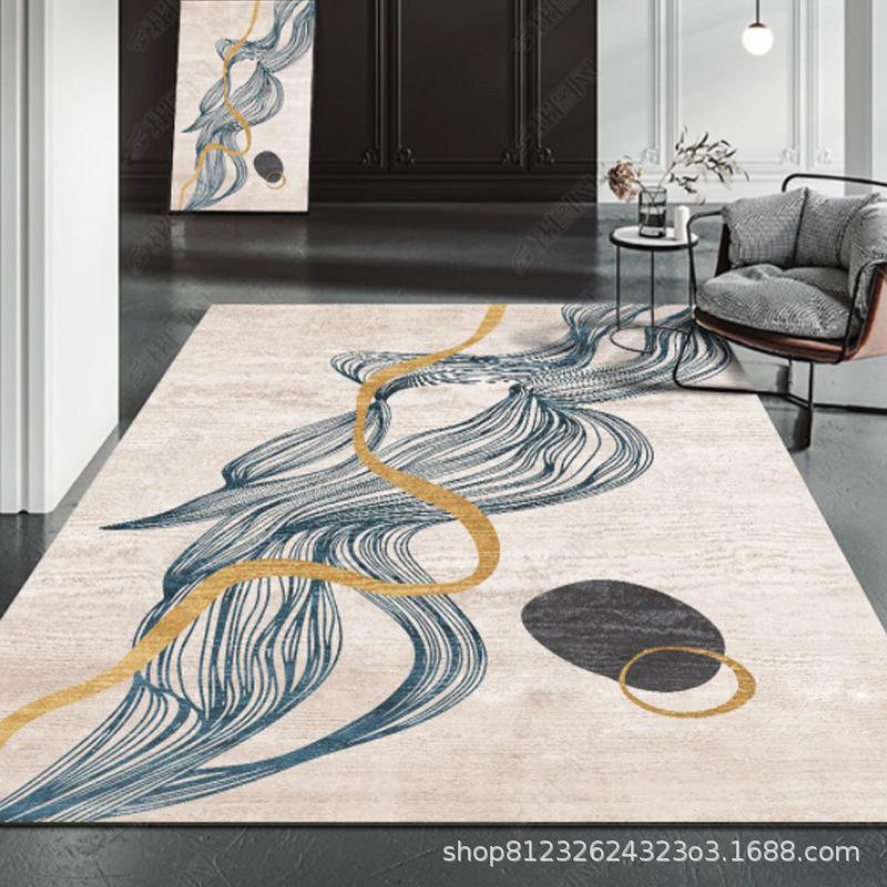 Nordic Living Room Carpet: Modern Simple Luxury Floor Mat for Bedroom & Coffee Table, Washable.