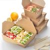 Homeglen Kraft Paper Disposable Takeout Food Boxes