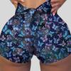 Sexy Women Yoga Shorts Butterfly Print Sport Workout Clubwear Homewear