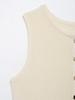2025 Spring Women's European & American Slim Knit Sleeveless Single-Breasted High-Waisted Dress