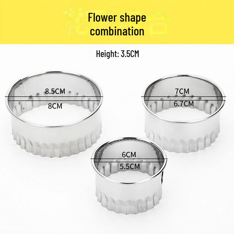 

Инструмент для прессования оберток для круглых пельменей с резаком из нержавеющей стали и скалкой Pattern three-piece set