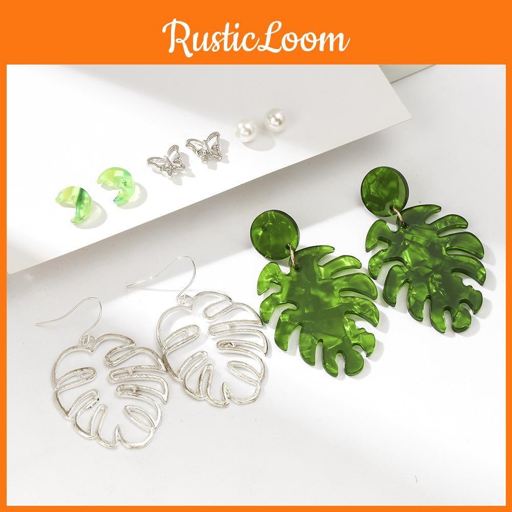 Acrylic Leaf Fashionable Earrings For Women Bold Butterfly Design Ideal For Gifts