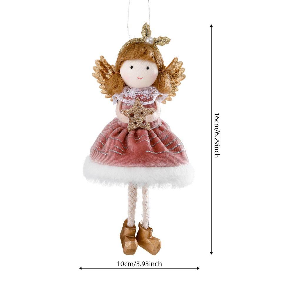Cute Skirt Doll Ornament Christmas Feature Xmas Tree Pendant Angel Wings Girl Pendant  Dining Room