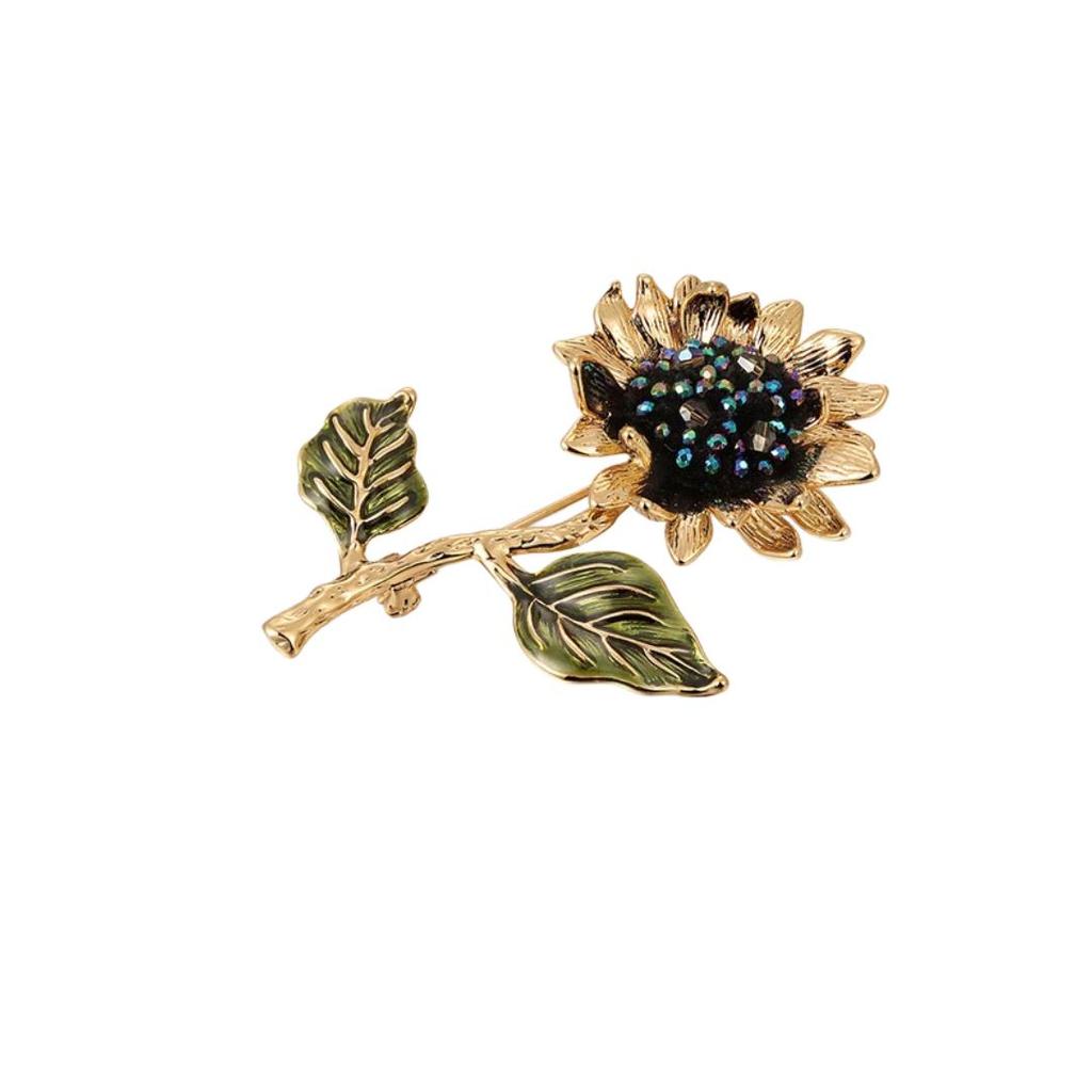 She's Van Gogh Sunflower Vintage Brooch, Clothing Decoration, Fashion Accessory