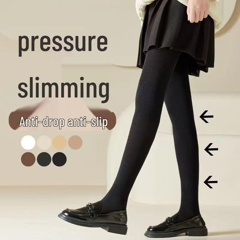 Women's Over-the-Knee High-Top Socks - Solid Color, Micro-Pressure, Autumn/Winter, Extended Thigh, High-Value Appearance.
