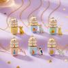 New Fashion Book Opening Pendant Necklace Fashion Princess Fairy Tale Pendant Necklace Enamel Elf Necklace Jewelry Accessory
