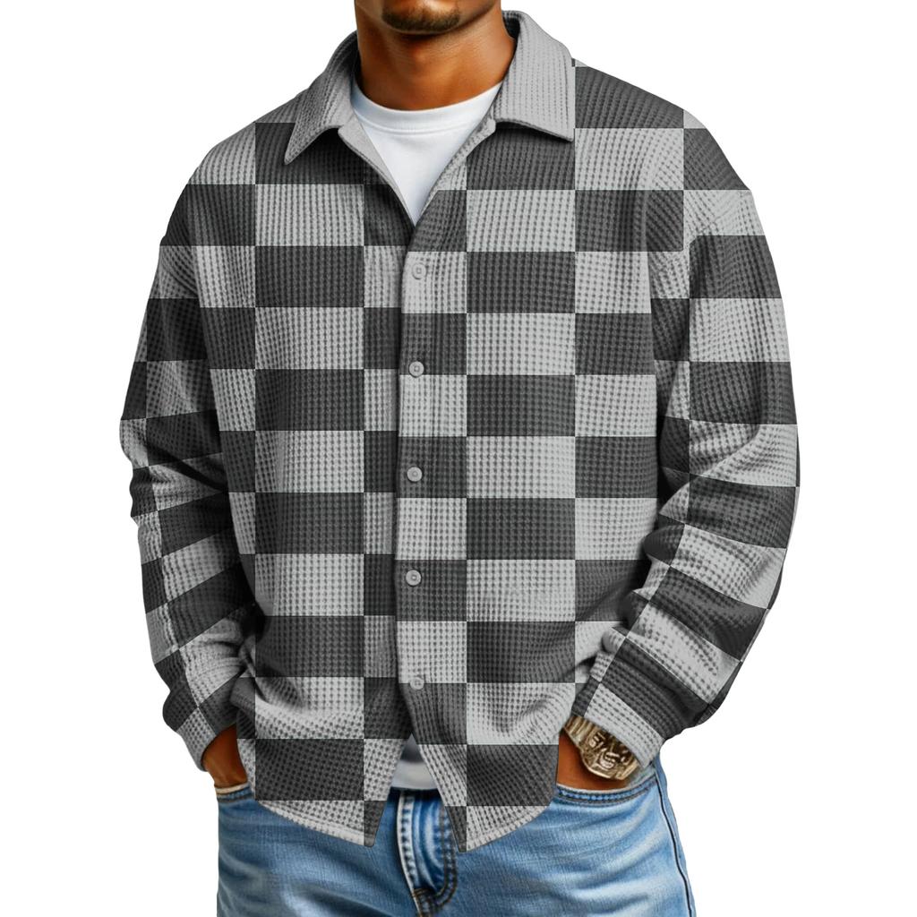 Men's Casual Button-Down Long-Sleeve Shirt