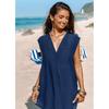 2025 Women's V-Neck Solid Color Beach Sun Protection Dress
