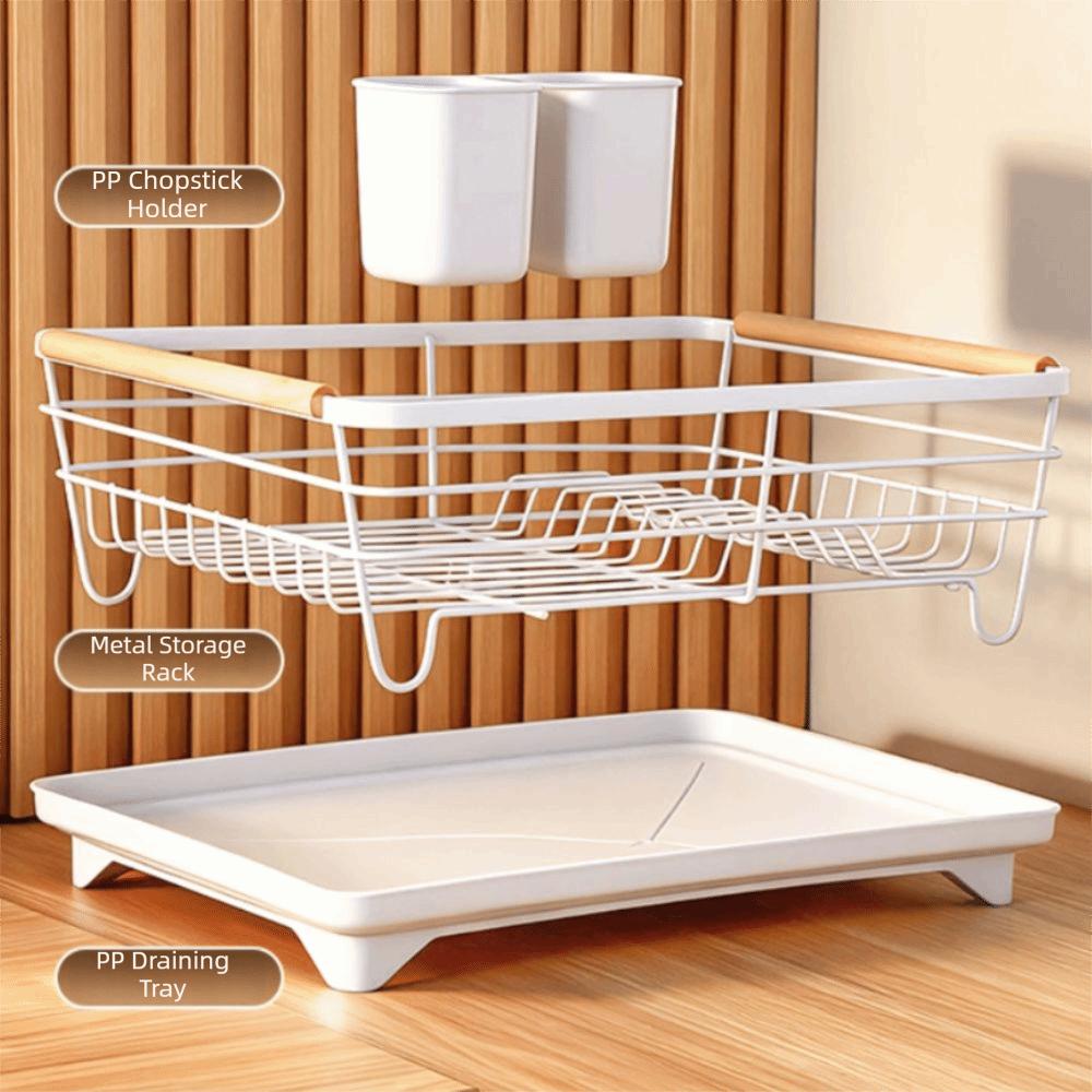Space-saving Sink Dish Storage Basket Double-layer Plate Rack Kitchen Dish Drainer  Home