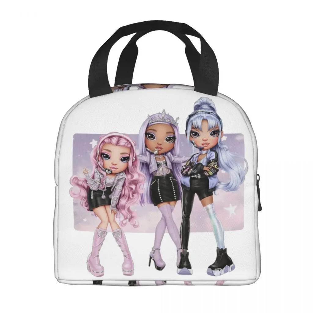 Rainbow High Sisters Insulated Lunch Bag for Women Leakproof RH KPOP Cooler Thermal Bento Box Kids School Children Lunchbag