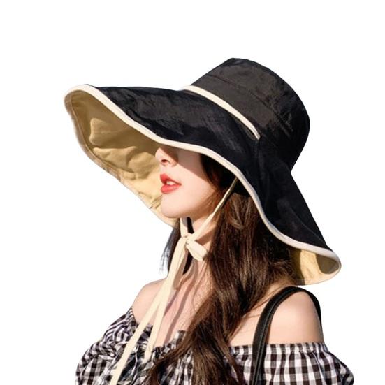 Letní Dámská Rybářská čepice Velký okraj větruodolný Pevný popruh Oboustranné nošení Ochrana proti slunci Anti-UV Prodyšný Přenosný Camping Pláž Travek
