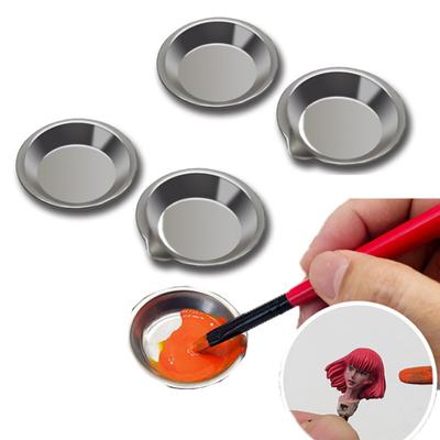12pcs Stainless Steel Painting Color Bowls Oil Paint Trays Paint Color Mixing Cups Color Mixer Children DIY Painting Tools
