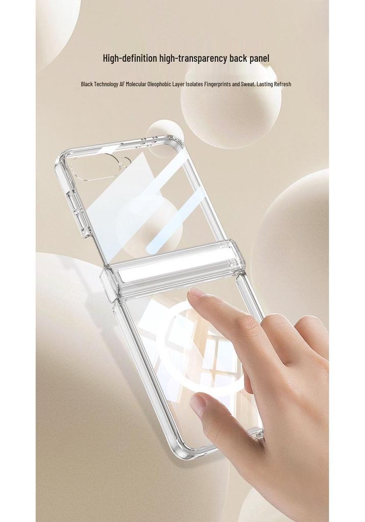 Samsung Z Flip 8 Case: Transparent, Magnetic, Wireless Charging, Soft Airbag Design, Solid Color.