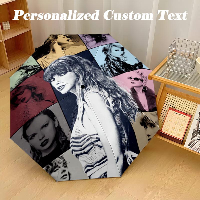 Portable Auto Folding Umbrella,Taylor Swift 8 Rib Waterproof Umbrella For Camping Commute