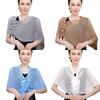 Front Buckle Design Cutout Wrap Sparkly Design Ice Silk Wrap Triangle Shawl  Travel