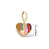 Heart Shape Rainbow Drip Enamel Earrings Necklace Set Necklace And Earrings Lightweight Alloy For Daily Wear Party Gifts