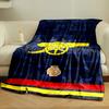 Blue Blanket with Yellow Cannon Design print blanket soft and cozy perfect for the living room bed sofa or a nap,gift