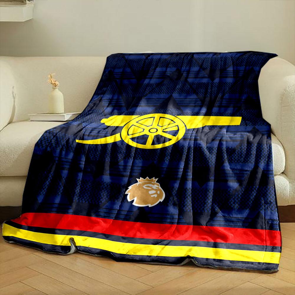 Blue Blanket with Yellow Cannon Design print blanket soft and cozy perfect for the living room bed sofa or a nap,gift