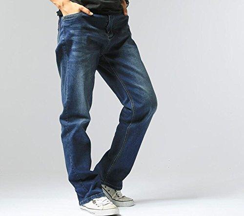 Hiloyaya Herren Jeans Übergröße Stretch Straight Denim, Lockere Passform, Lässig, Stilvoll (Größe 36, Blau)