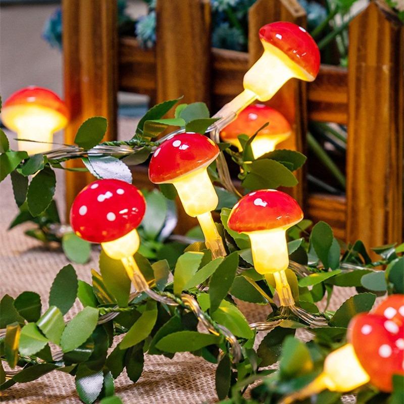3D Mushroom Decor Lights Cottage Core Decor String Lights for Bedroom Battery Operated Cute Mushroom Gifts for Party Wedding