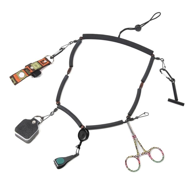 Multifunctional Fly Fishing Lanyard Necklace Fishing Gear Equipment Quick Release Fishing Tool Holder Lanyard with Clip