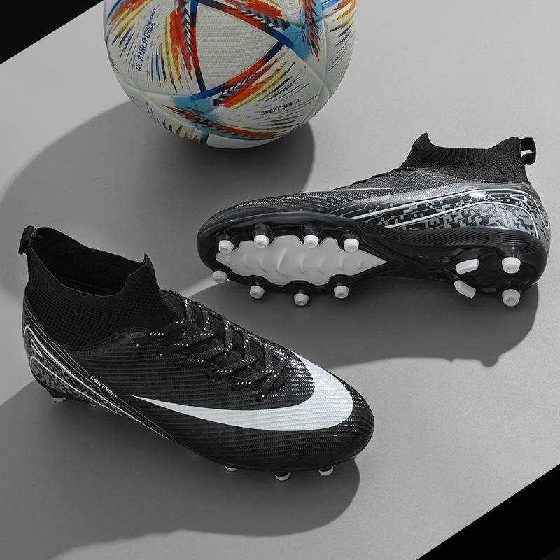 2025 new youth AG long nails TF broken nails high-top football shoes men's and women's grass training sports shoes