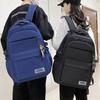 Men's College Students Solid Color Backpack Middle School Students High Capacity Backpack