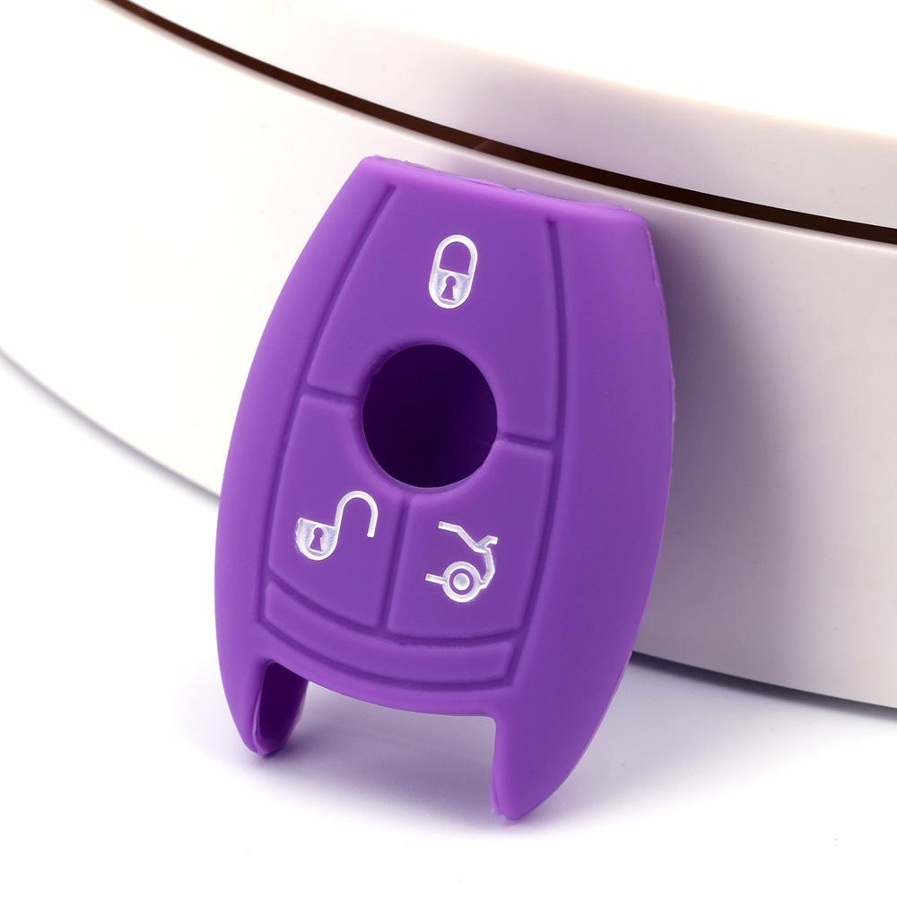 Suitable for Mercedes-Benz C200 Smart 3-button NEC Silicone Key Cover BENZ Soft Key Bag G50 Car Remote Control Protective Cover