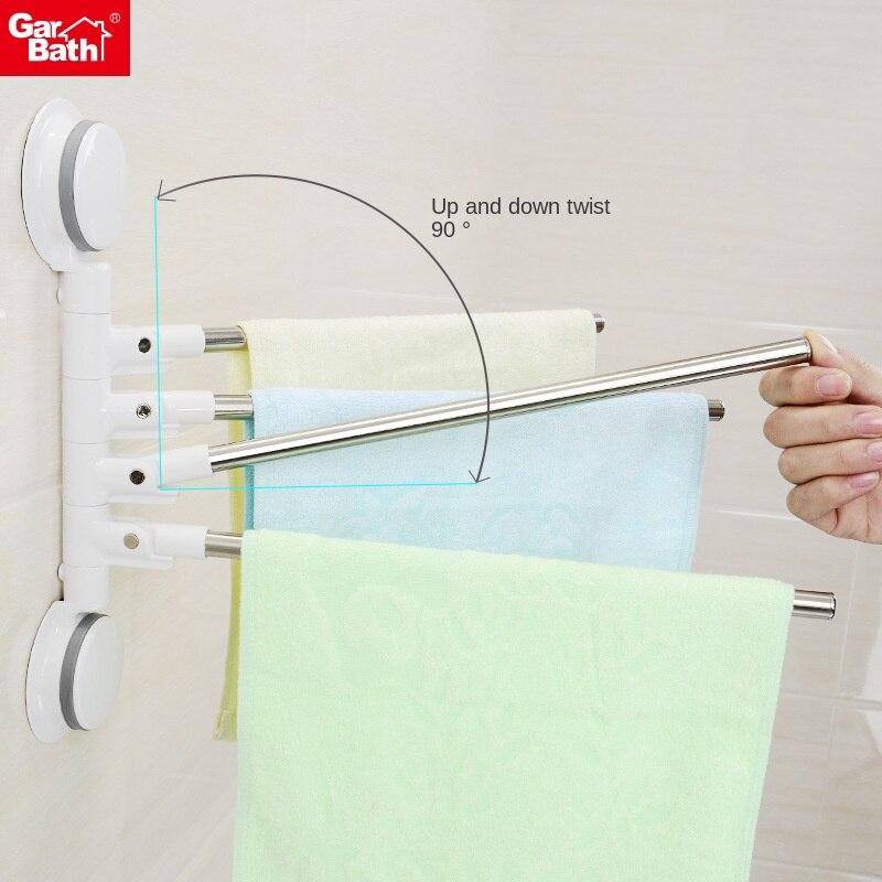 Sammenleggbar håndklestativ i rustfritt stål Håndklestativ for baderom Vegghåndklestativ Roterbart håndklestativ