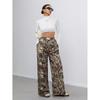 Women's Casual Pants Stretch Print Wide Leg Long Pants
