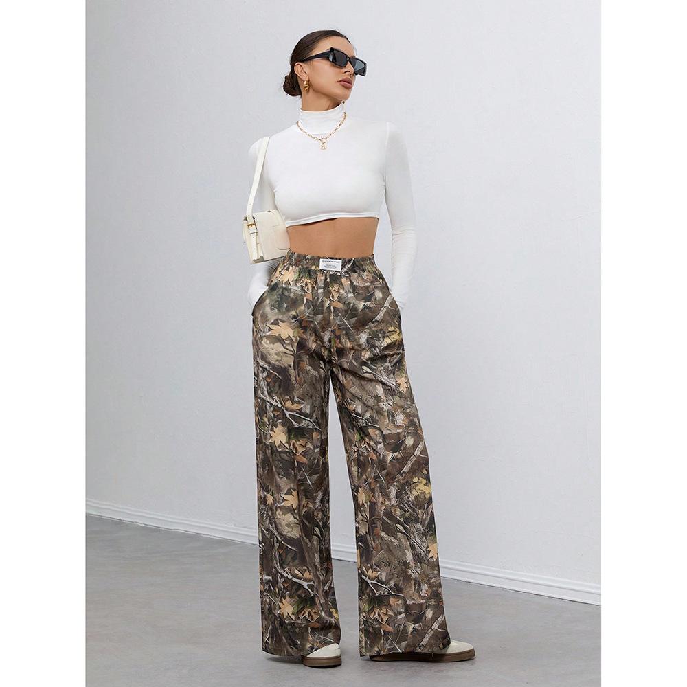 

Women s Casual Pants Stretch Print Wide Leg Long Pants 3XL