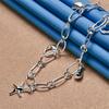 925 Sterling Silver Exquisite Starfish Water Drop Pendant Necklace for Women Fashion Party Favor Wedding Jewelry Accessories