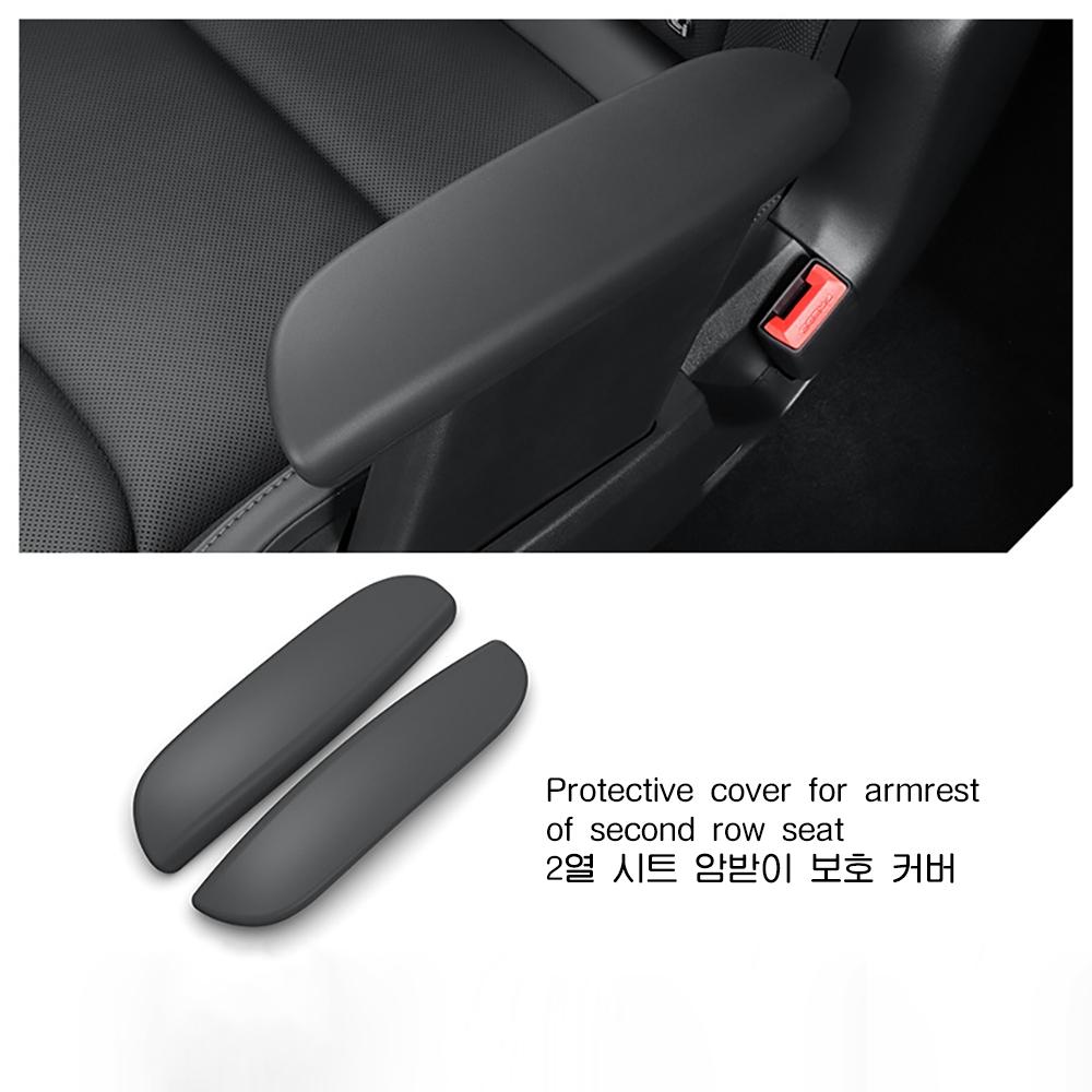 Patterned Silicone Mat Smoked Clear Storage Box Armrest Hidden Privacy Tray For Tesla Model Y L 2026 Long Wheelbase LWB 6Seater