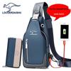 Men's Waterproof Oxford Cloth Crossbody Chest Bag - Korean Style, Trendy, Wear-Resistant, Single Shoulder Bag