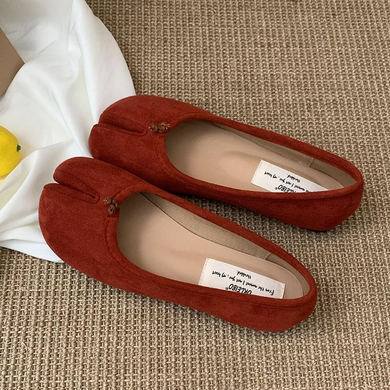Fashion Fashion Flock Footwear Shallow Ballet Flats Slip On Shoes For Women New In Summer Spring Female Strange Toe Ladies Flats Shoes