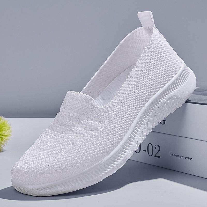 Old Beijing Women's Fly-Knit Fashion Mesh Walking Shoes - Soft Sole, Spring Style