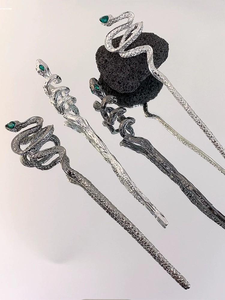 

4 шт. Панфа национальный стиль темперамент жидкий нишевый металл высококлассный змеевидная заколка современная элегантная и крутая затылок