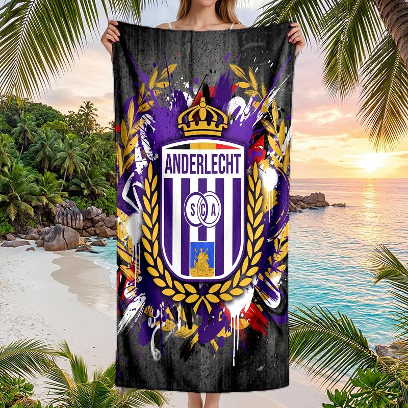 Anderlecht FC stampa Asciugamano da Spiaggia Quick Dry Microfibra Assorbente Portatile da Viaggio Asciugamano da Nuoto