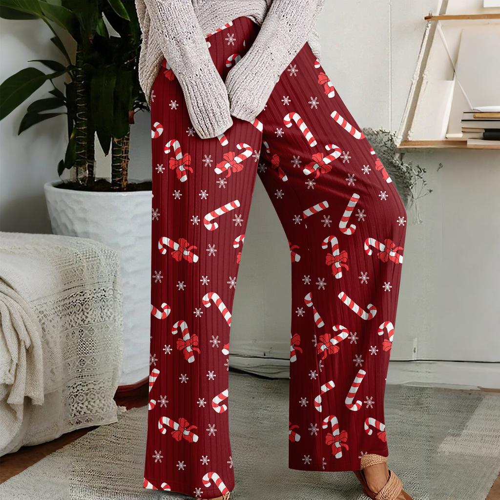 Pajama Pants, Sleepwear, Casual Drawstring Elastic Waist Pants, Comfortable Straight-leg Loose Pants