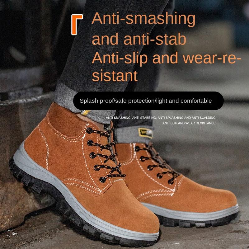 

Высокие рабочие ботинки для мужчин из стали Baotou, дышащие, противоударные, противоударные, электросварочные защитные ботинки для строительных площадок 46