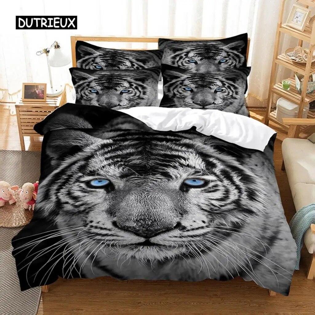 Running Tiger Bedding Set Duvet Cover Set 3d Three Piece Set Bedding Digital Printing Bed Linen Queen Size Bedding Set Fashion Design