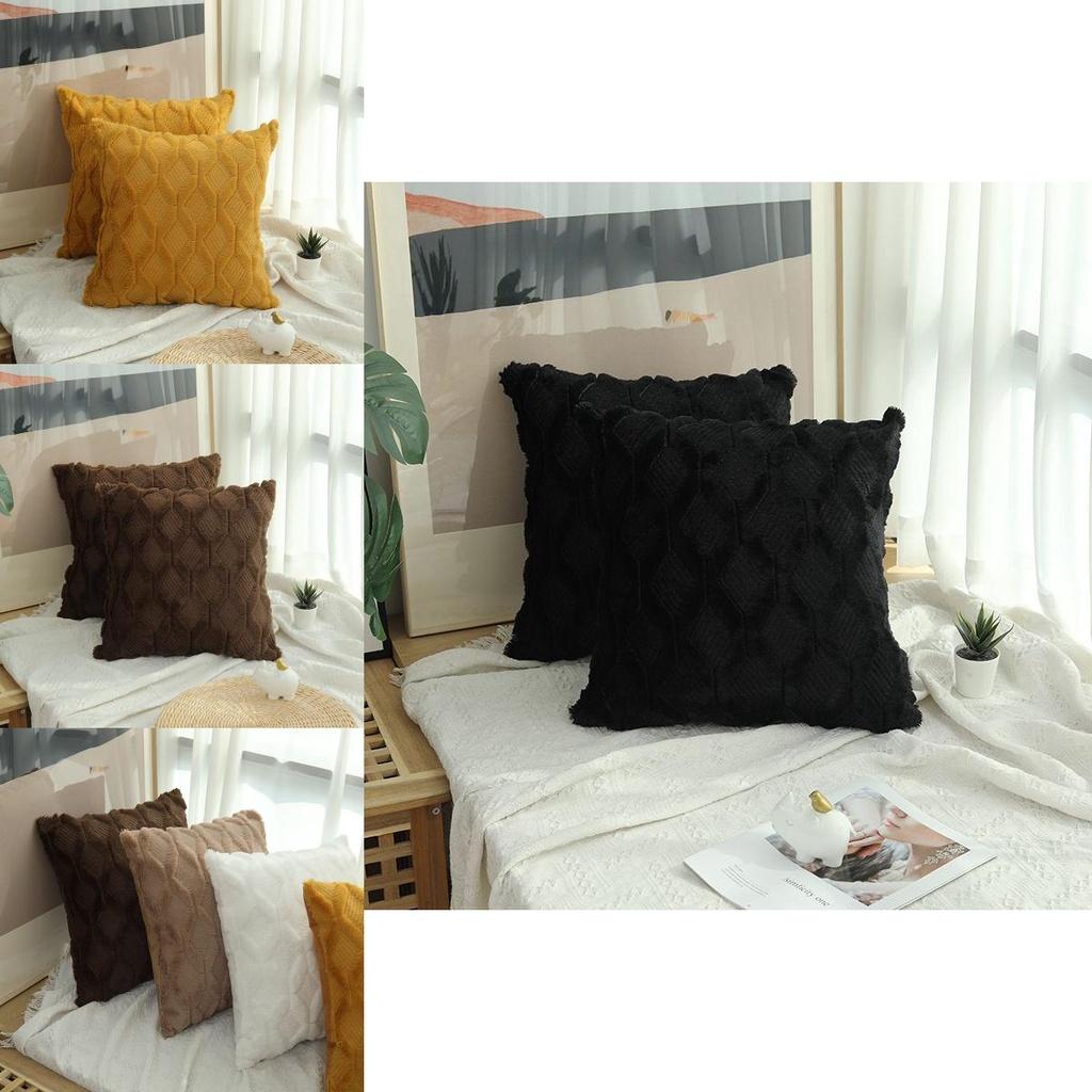 Soft And Fuzzy Geometric Diamond Pillowcase For Home Decor