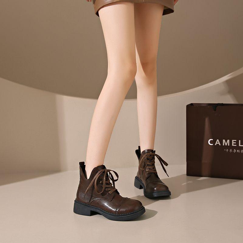 Premium black versatile British style explosive short boots 2025 new thick-soled heightening Martin boots women's thin boots