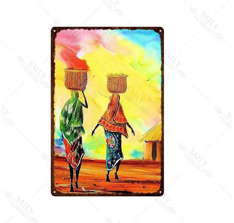 Africa City Sign Vintage Metal Sign Christmas Gift Metal Plates for Wall Art Retro Home Kids Room Decor Metal Poster 30X20Cm